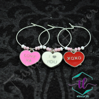 Conversation Hearts Wine Charms (#2)
