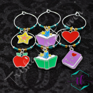 Education & Books Wine Charms (2)