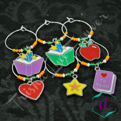 Education & Books Wine Charms (4)