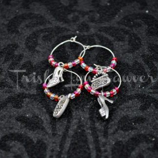 Red and White Fashionista Wine Charms