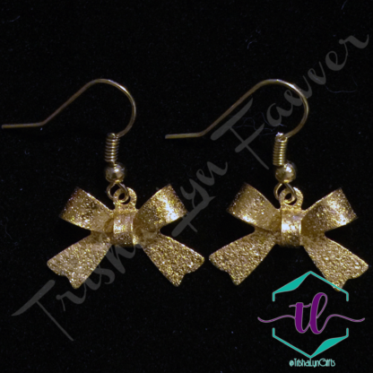 Gold Bow French Hook Earrings