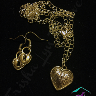 Key to My Heart Necklace & Earring Set