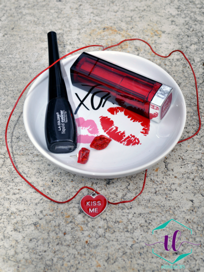 Kiss Me Conversation Heart Red Leather Necklace