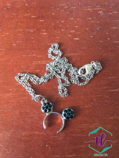 Minnie Ear Rhinestone Necklaces in Black
