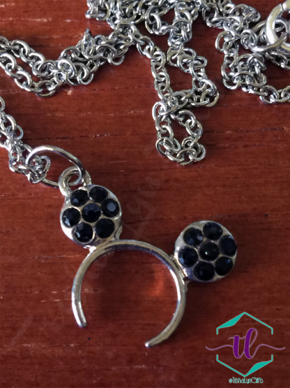 Minnie Ear Rhinestone Necklaces in Black