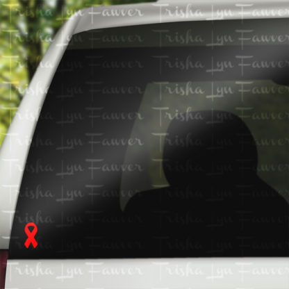 Cause Awareness Ribbon Vinyl Decal in Red