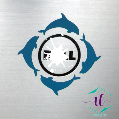 Ring of Dolphins Vinyl Decal in Turquoise