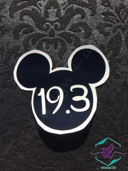 Mickey Marathon Distance Decal in Black 19.3