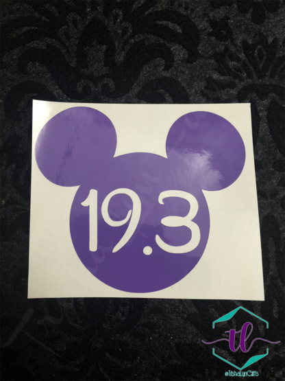 Mickey Marathon Distance Decal in Purple 19.3