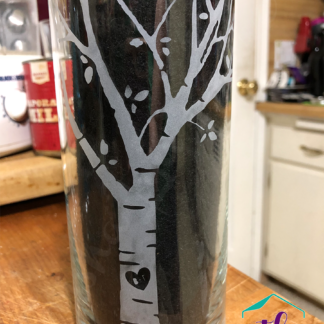 Customized Etched Birch Tree Vase