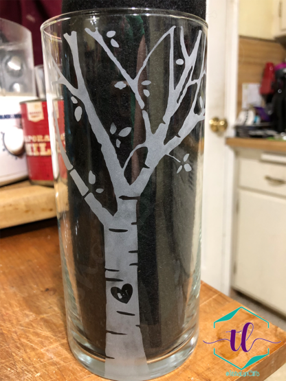 Customized Etched Birch Tree Vase
