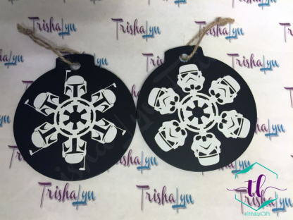 Star Wars Snowflake Ornaments - Boba Fett & Stormtrooper