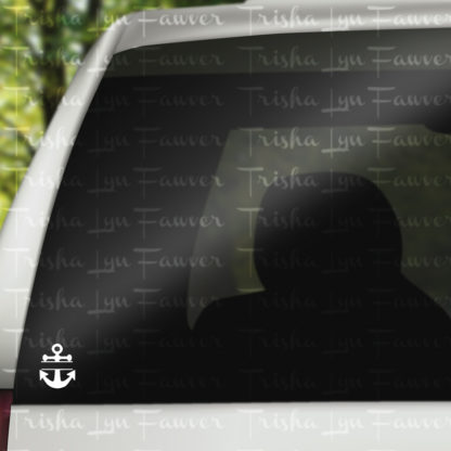 Personalized Split Anchor Vinyl Decal in White