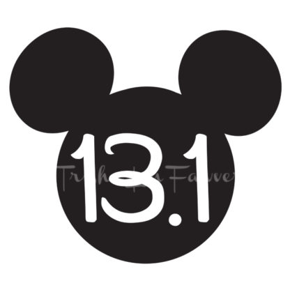Mickey Marathon Distance Decal in Black 13.1