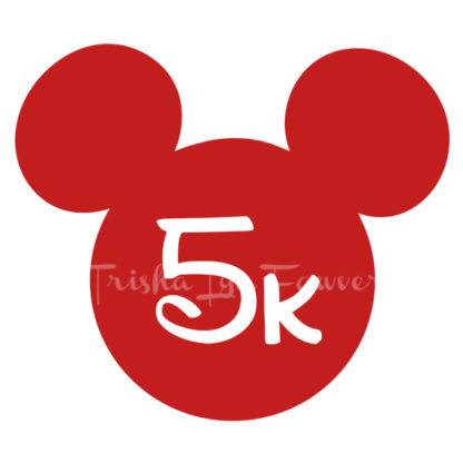 Mickey Marathon Distance Decal in Red 5k