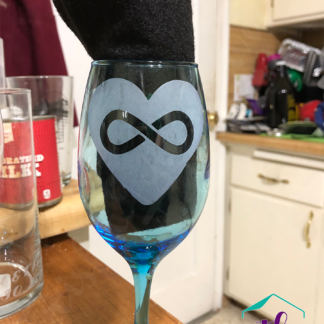 Etched Wine Glasses in Blue
