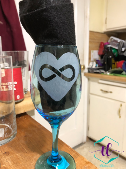 Etched Wine Glasses in Blue