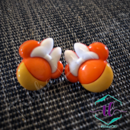 Candy Corn Mickey & Minnie Post Back Earrings