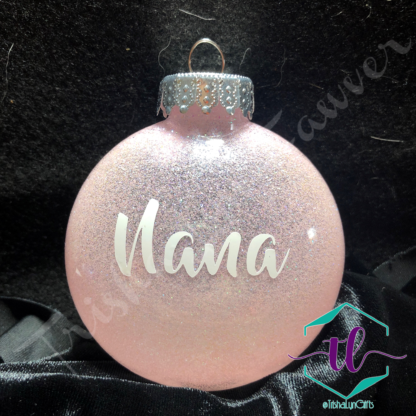 Custom Glitter Ornaments in Pink