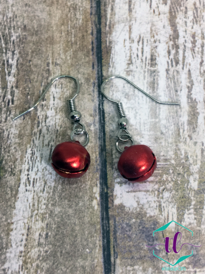 Jingle Bell Earrings in Red