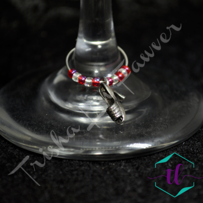 Red and White Fashionista Wine Charms