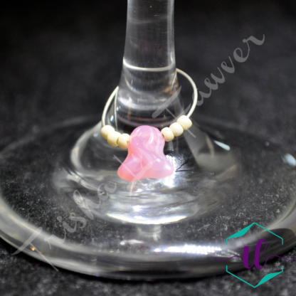 Breast Cancer Awareness Wine Charms (#1)