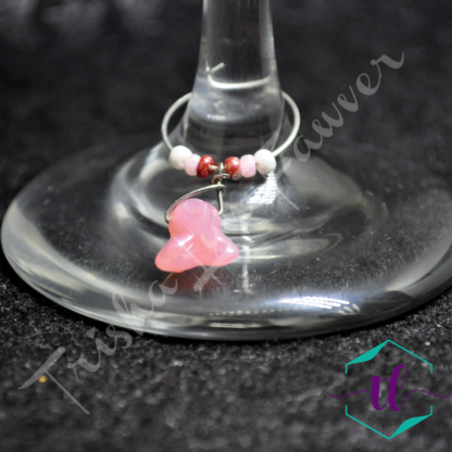 Breast Cancer Awareness Wine Charms #2