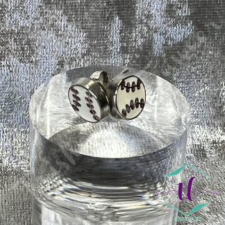 Enamel Baseball Post Earrings