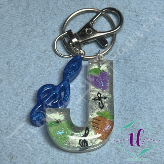 Personalized Resin Letter Keychain as J